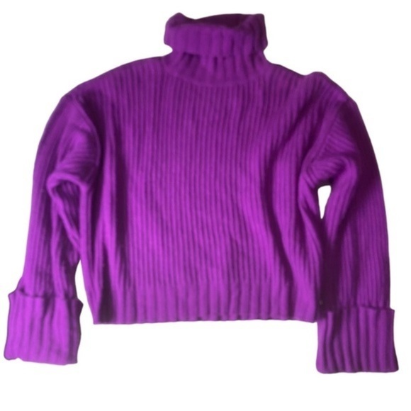 Nine West Women’s Wool Sweater Turtle Neck Long Sleeves Size Large Purple - Picture 1 of 16